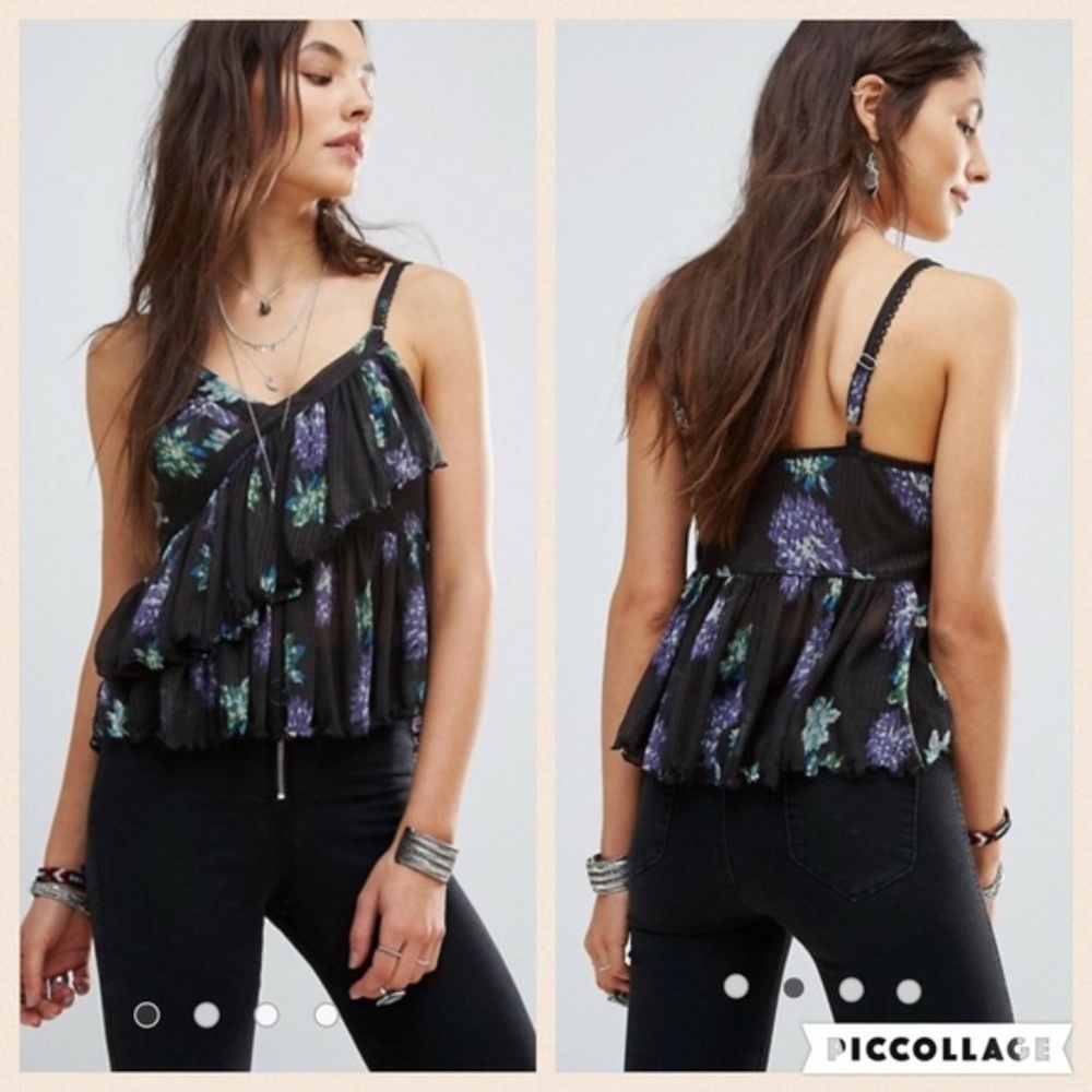 NWT Free people Ruffle ribbed tank
